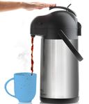 2.2 Liter Airpot Thermal Coffee Carafe with Pump/Lever Action/Stainless Steel Insulated Thermos / 12 Hour Heat Retention / 24 Hour Cold Retention / 74 Ounce Pump Coffee Pot