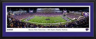 Kansas State Wildcats Football - 44x18-inch Double Mat, Deluxe Framed Picture by Blakeway Panoramas