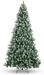 Best Choice Products 12ft Pre-Decorated Holiday Christmas Tree for Home, Office, Party Decoration w/ 4,188 PVC Branch Tips, Partially Flocked Design, Pine Cones, Metal Hinges & Base