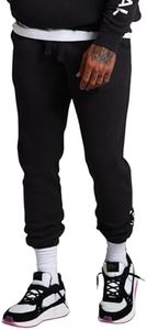 MUNICIPAL Men's Gameday Sweatpants, Athletic Black Heather/White, Small