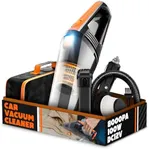 QYHY Car Vacuum, Portable Car Vacuum Cleaner High Power 8000PA/100W/DC12V, 16.4Ft Corded Handheld car Vacuum with LED Light, Deep Detailing Cleaning Kit of Car Interior with Wet or Dry for Men/Women