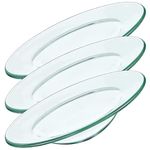 Beavorty Purfume Tray 3 Pcs Replacement Oil Warmer Dish Round Glass Dish Candle Wamer Bowl Plate Wax Tray for Electric Lamps Oil Tart Warmers Small White Bowls