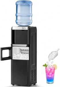 Kismile 3 in 1 Water Dispenser with Ice Maker, Top Loading Water Cooler | for 3- or 5-Gallon Bottles, 33 lbs/24H Bullet Ice, Hot and Cold Water, Child Safety Lock, Ideal for Home, Kitchen and Office