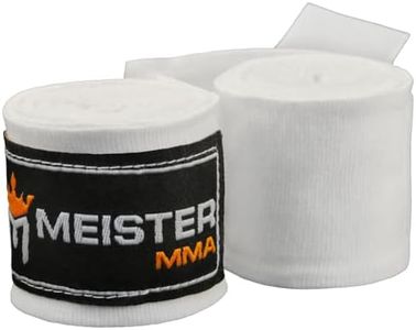 Meister Junior 108" Elastic Cotton Hand Wraps for MMA & Boxing (Pair) - White