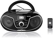 Roxel RCD-S70BT Portable Boombox CD Player with Remote Control, FM Radio, USB MP3 Playback, 3.5mm AUX Input, Headphone Jack, LED Display Wireless Music Streaming(Black)