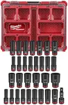 Milwaukee 49-66-6806 Shockwave Impact-Duty 1/2 in. Drive Metric and SAE Deep Well Impact PACKOUT Socket Set (31-Piece)