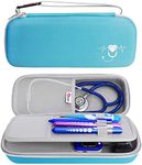 Opoway Stethoscope Carrying Case, Hard Stethoscope Case Compatible for 3M Littmann Classic III, Cardiology IV Diagnostic, MDF Acoustica Stethoscopes and Other Nurse Accessories (Blue)