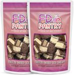 Freeze Dried Ice Cream Sandwich Bites - 2 Pack - Vanilla - Crunchy & Sweet Snack 2.5oz Freeze-Dried Space Ice-Cream Pack Dehydrated Resealable Gift Bag