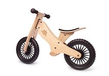 Kinderfeets Retro Natural Wooden Balance Bike | Ergonomic Design | Sustainable and Eco-Friendly | Adjustable Riding Balance Toy for Kids and Toddlers | Ages 24 Months and Up (Natural)