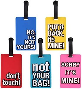 Firtink 5 Pack Luggage Tag with Name ID Card, Colorful Secure Travel Suitcase Bag Baggage Tag Labels