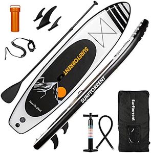 SURFTORRENT Inflatable Stand Up ,Wave Board with SUP Accessories,Inflatable SUP Board for Beginner,Youth ,Black paddle board for Adult
