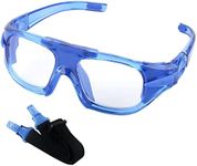 GGBuy Sports Basketball Goggles Outdoor Football Protective Glasses Head Mounted Frame Dual Purpose Safety Eyewear Anti Shock Collision (Blue)