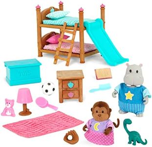 Li’l Woodzeez – Lil Woodzeez – Bunk Bed Bedroom Set – Animal Figurines – Dollhouse Furniture – Kids 3 Years + – Bunk Bed Bedroom Set - Deluxe