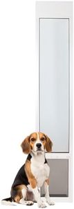 PetSafe 1-Piece Sliding Glass Pet Door for Dogs & Cats - Adjustable Height 91 7/16" to 96" - Medium, White, No-Cut DIY Install, Aluminum Patio Panel Insert, Great for Renters or Seasonal Installation