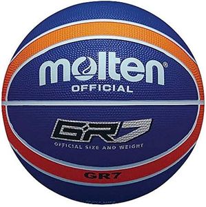 Molten GR Basketball, Indoor/Outdoor, Premium Rubber, Size 6, Impact Colour Blue/Orange, Suitable for Boys Age 14 & Adult (BGR7-NOR)