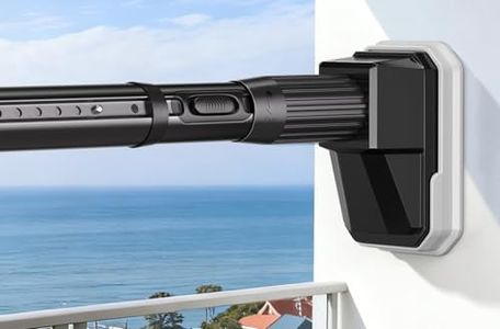 FADOTY Tension Curtain Rods No Drilling, Extra Long Tension Rod 41-174 Inch, Heavy Duty Shower Curtain Rod for Outdoor Patio Bathroom Windows Room Divider, Adjustable, Anti-Slip, No Rust, Black