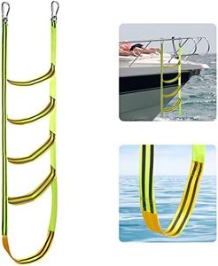 Boat Rope Ladder 5 Step Extra Long Portable Boat Ladder Extension Green Marine Climbing Rope Ladder Assist Boat Folding Ladder Swim Boarding Ladder for Inflatable Boat, Kayak, Canoeing, Pontoon Boat