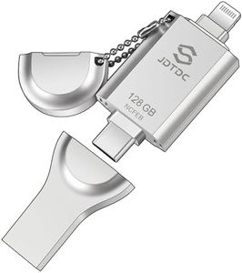 JSL JDTDC MFi Certified 128GB Photo-Stick-iPhone 16/15/14/13/12 USB-Flash-Drive External Storage Stick USB C iPhone-Thumb-Drive Memory-Mobile-for-Android iPad-Flash-Drive iPhone-Photo-Transfer-Stick