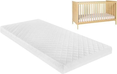 DURAFOAM Toddler Breathable Quilted Extra Thick Travel Cot Bed Mattress - For IKEA, Baby Elegance, Mothercare, Petit Amélie - Hypoallergenic & Zipped Removable Washable Cover - 120 x 60 x 10cm