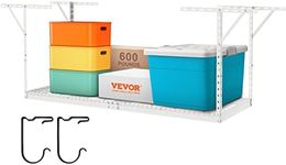 VEVOR Overhead Garage Storage Rack, 36x96 inch Garage Ceiling Storage Racks, Heavy Duty Adjustable Cold Rolled Steel Racks for Garage Storage, Organization, 600 lbs Load Capacity, 22''-40", White