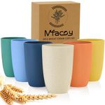 Mfacoy Wheat Straw Cups Set of 6, 12 oz Unbreakable Drinking Cups, Reusable Cups, Stackable Tumbler Cups, Colourful Water Cup Set for Kitchen, BPA Free, Dishwasher & Microwave Safe, Cups with 6 Colors