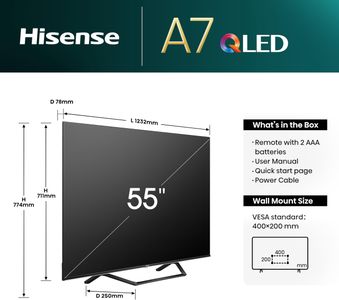 Hisense 55" 4K QLED Smart TV – Ultra HD HDR Display