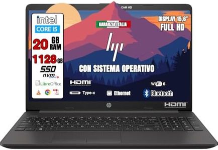 HP Notebook NUOVO • CPU Intel i5 @ 2,8ghz • Monitor 15.6" • SSD nvme 128 GB + 1 TB HDD • Ram 20 GB • Sistema operativo WIN 11