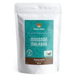 Indian Monsoon Malabar Strong Aged Ground Coffee 227g - For French Press Cafetiere Filter Drip V60 Aeropress - Brown Bear India Coffee - Dark Roast - Strength 5 - Donation to Free The Bears