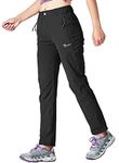 TBMPOY Women's Work Hiking Stretch Pants Quick Dry Lightweight Finish Sports with Zipper Pockets(Black CA XXL)