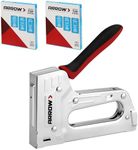 Arrow T55BL Staple Gun Kit, Heavy Duty Manual Stapler with 3750 Pieces T50 1/4", 3/8", 1/2" Staples, Soft Rubber Grip, for Upholstery Professional Projects