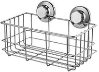 SANNO Suction Shower Caddy Shower Organiser Bathroom Caddy Wall Shelves Kitchen Storage Basket Holder for Gel Holder Bathroom Storage Shampoo, Conditioner - Rustproof Stainless Steel