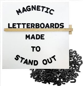 Jut Made Magnetic Letter Board – Changeable Message Sign for Home, Office and Room Décor – 10x10 Inch – White with Black Letters