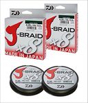 Daiwa J-Braid 8 Braid 0.24 mm, 18.0 kg/40 lbs, 300 m, Dark Green, Pack of 2