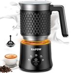 5 in 1 Milk Frother Electric - 350ml Automatic Milk Frothers Large Capacity Split Milk Steamer Silent Operation Milk Heater and Warmer Hot & Cold Milk Foamer Dishwasher Safe for Latte Coffee Chocolate