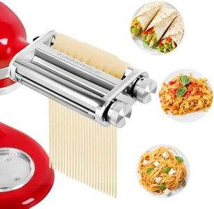 Pasta Roller & Cutters Attachment for KitchenAid Stand Mixers, 3 in 1 Pasta Maker Set Included Pasta Sheet Roller, Spaghetti Cutter, Fettuccine Cutter Maker Accessories and Cleaning Brush