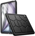 Poetic TurtleSkin Series Designed for iPad Air 13 (2024) Case, Heavy Duty Shockproof Kids Friendly Silicone Protection Cover, Black