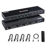 KVM Switch HDMI 4 Port 4K@60Hz, MLEEDA USB Switch with 4 USB 2.0 Port,4 Computer Share 1 HD Monitor and 4 USB Devices, Support Audio and ARC Function,with Hotkey Switch and Remote Contorl