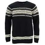 LOUDelephant Chunky Wool Knit Jumper - Fairisle Black (Large)