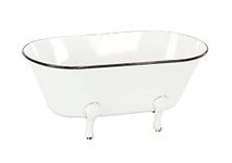 Deco 79 Metal Indoor Outdoor Bathtub Planter, 20" x 11" x 9", White