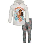 Disney Moana Toddler Girls Fleece Hoodie and Leggings Clothing Set (White, 5T)