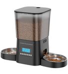 HoneyGuaridan Automatic Dog Feeder for 2 Dogs, 3.5L Automatic Pet Food Feeder for Cat & Dog with 2 Stainless Steel Bowls, 1-6 Meals with Portion Control, Voice Recorder, Dual Power