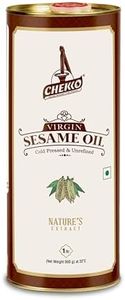 CHEKKO 100% Pure Cold-Pressed Sesame Oil, 1 Liter (33 Fl Oz) – Natural Sesame Seed Oil for Cooking, Stir-Frying & Asian Dishes