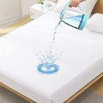 King Premium Waterproof Mattress Protector, Soft Breathable Mattress Pad Cover, Noiseless Waterproof Bed Cover - Stretch to 21" Fitted Deep Pocket Mattress Protection Cover