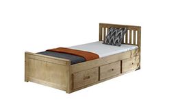 3ft Single Captain Cabin Storage Solid Pine Wooden Bed Bedframe - Waxed Pine Finish (Made from Brazilian Sustainable Pine)