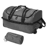 Rock Cloud Foldable Wheeled Duffel Bag with Wheels 85L Rolling Duffle Bag Packable 26 inch for Travel Camping Sports, Grey, Upgrade, 85L, 26 in