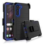 Njjex Rugged Case for Samsung Galaxy S23 Plus, for Galaxy S23 Plus Case w/ Belt Clip Holster, Built-in Screen Protector Heavy Duty Shockproof Locking Swivel Holster Kickstand Hard Phone Cover [Navy]