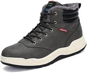 AFFINEST AFT Mens Snow Boots Waterproof Insulated Outdoor Winter Hiking Shoes Ankle Sneakers(Grey,47)