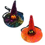 Golden Apple Adjustable 2Pcs Halloween Pet Witch Hat Cat Puppy Dog Halloween Party Cosplay Costume Headwear Accessories