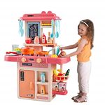 Lirzeg Plastic Set Toys With 42 Pcs Lights & Sounds, Play Sink With Running Water, Dessert Shelf Toy & Accessories Set for girls (Multicolor)