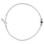 NEMICHAND JEWELS Pure 925 Silver Evil Eye Ball Anklet Payal for Women (1PC) (10 inch + extention)